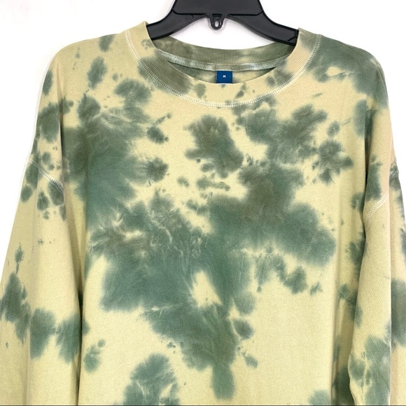 Old Navy Women's Green Tie Dye Vintage Long-Sleeve French-Terry Tunic Sweatshirt - Picture 6 of 12
